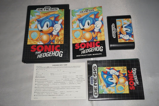 Sonic The Hedgehog 1 (Sega Genesis) Complete w/ Reg Card Original Release