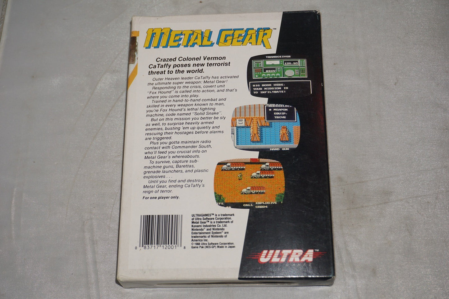 Metal Gear (Nintendo NES) Complete in Box w/ Chart CIB