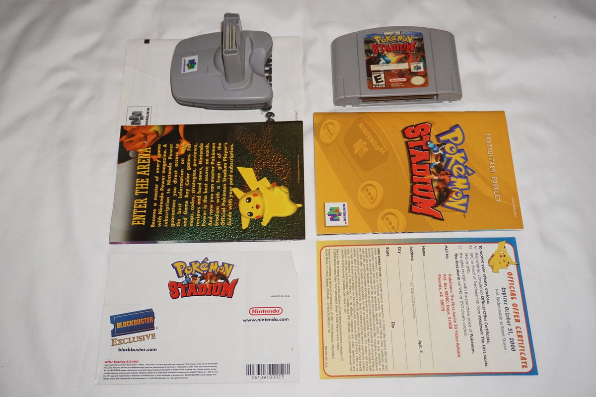 Pokemon Stadium 1 (Nintendo 64 N64) Complete in Box CIB Blockbuster