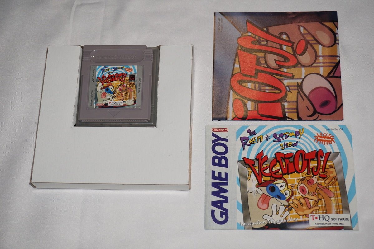 Ren & Stimpy Veediots (Nintendo Game Boy Gameboy) Complete in Box w/ Poster CIB