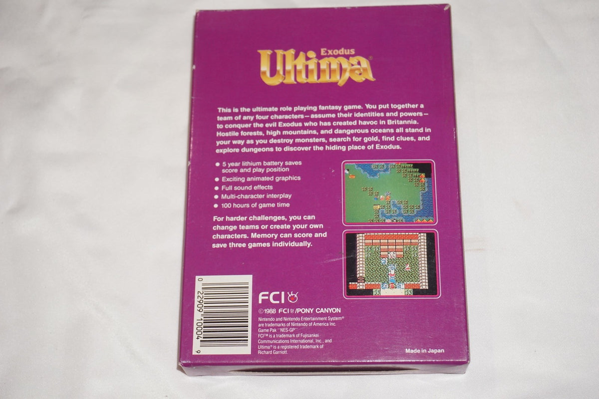 Ultima Exodus (Nintendo NES) Complete in Box CIB