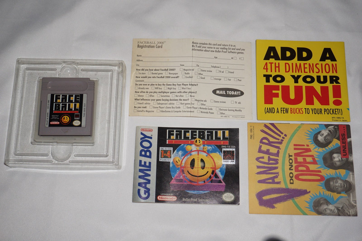 Faceball 2000 (Nintendo Game Boy Gameboy) Complete in Box w/ Reg CIB