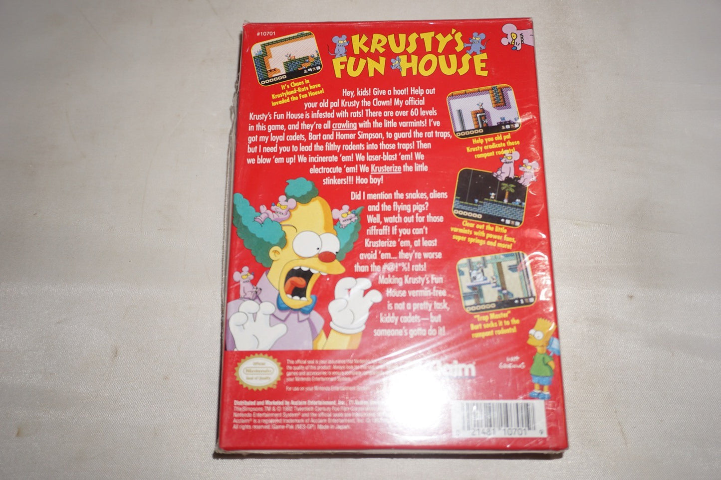 Krusty's Fun House (Nintendo NES) Complete in Box CIB