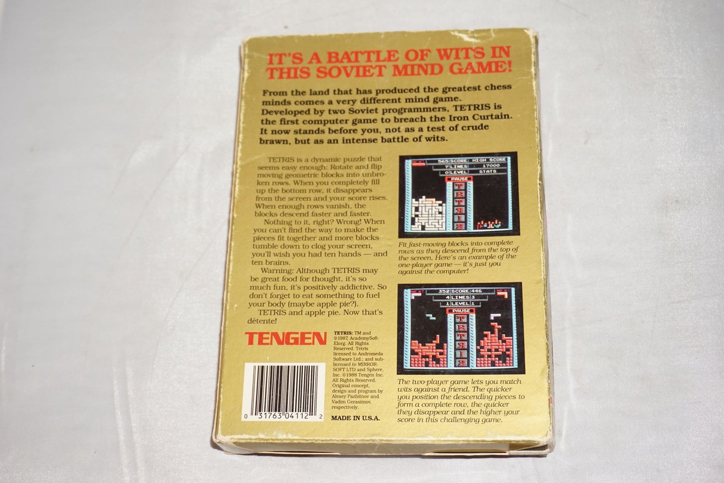 Tetris Tengen (Nintendo NES) Complete in Box CIB