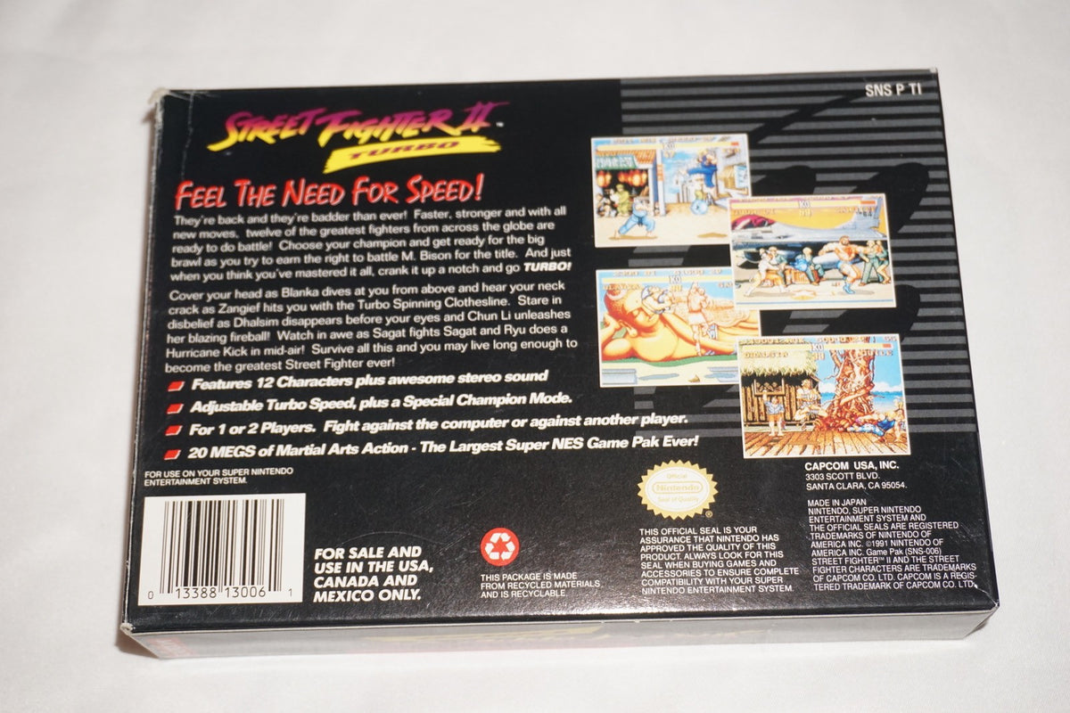 Street Fighter II Turbo (Super Nintendo SNES) Complete in Box CIB