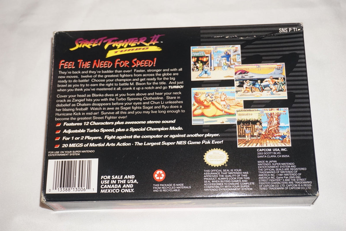 Street Fighter II Turbo (Super Nintendo SNES) Complete in Box CIB