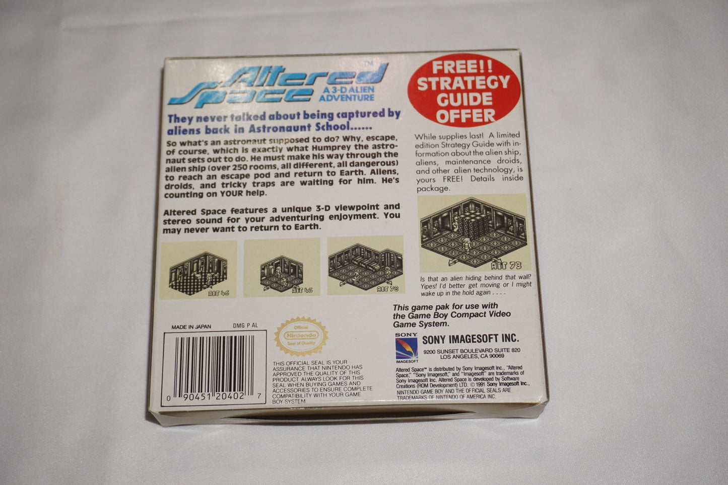 Altered Space (Nintendo Game Boy) Complete in Box w/ Reg Poster CIB