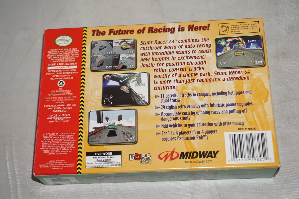Stunt Racer (Nintendo 64 N64) with Box Near Mint No Manual