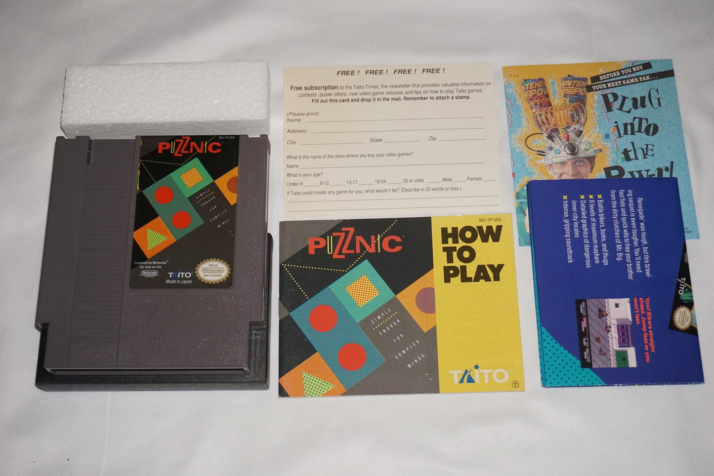 Puzznic (Nintendo NES) Complete in Box w/ Reg CIB