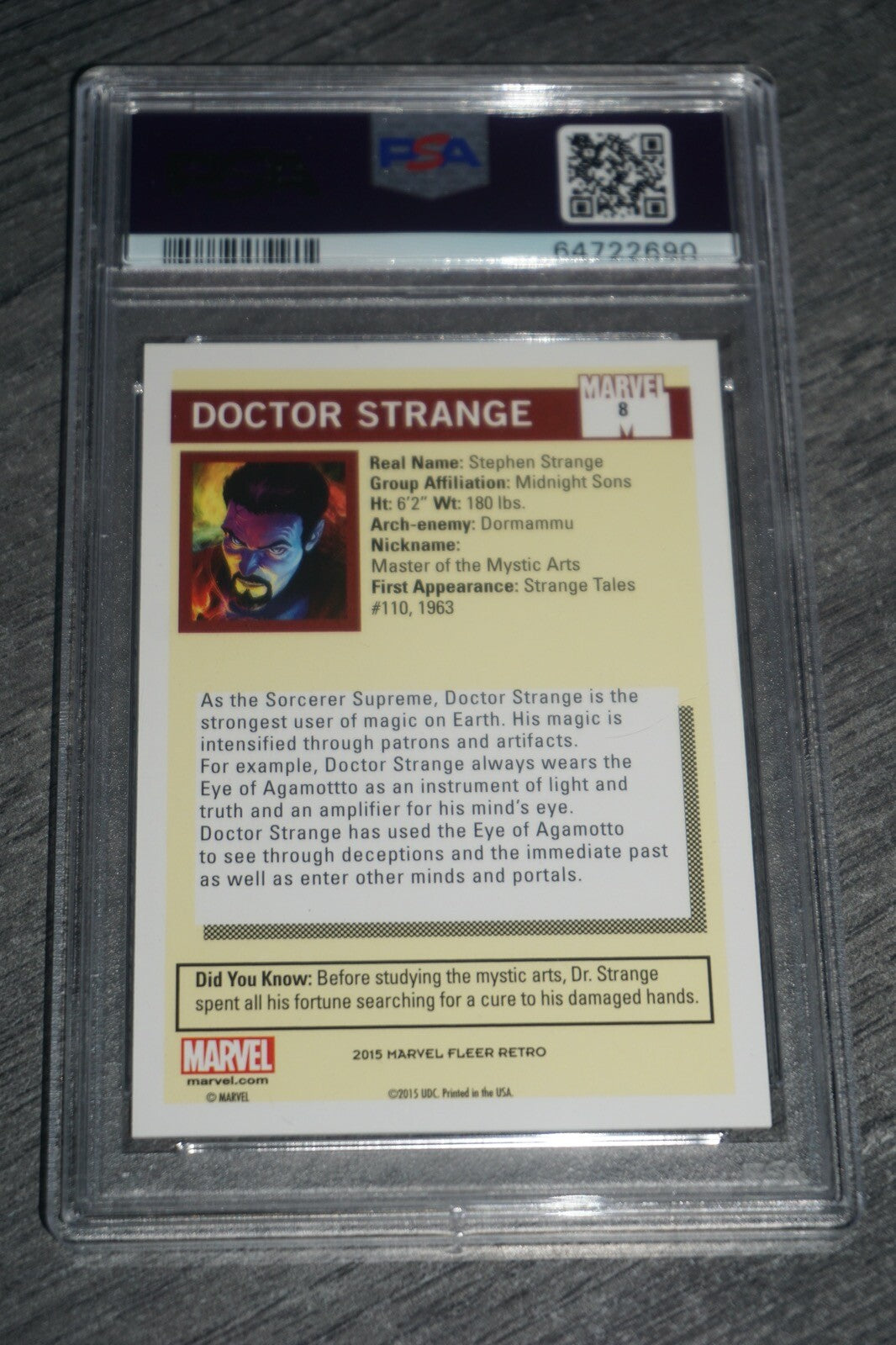 Doctor Strange #8 2015 Fleer Retro Marvel 90 Impel Universe Gem Mint Psa 10