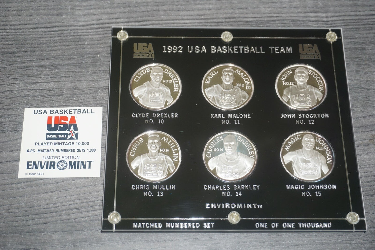 1992 USA Basketball DREAM TEAM Matched Number Set of 6 #10-15 Silver Coin