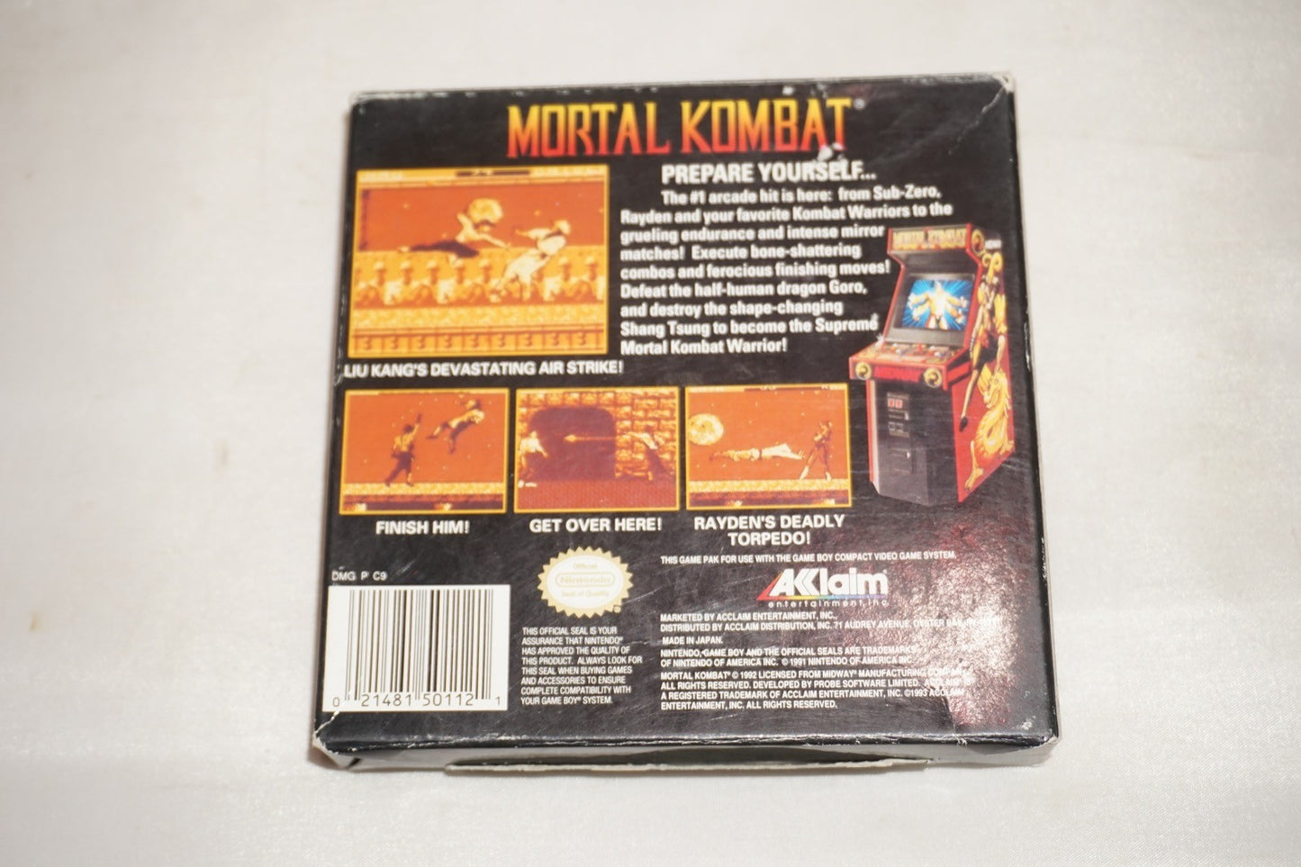 Mortal Kombat 1 (Nintendo Gameboy Game Boy GB) Complete CIB Authentic