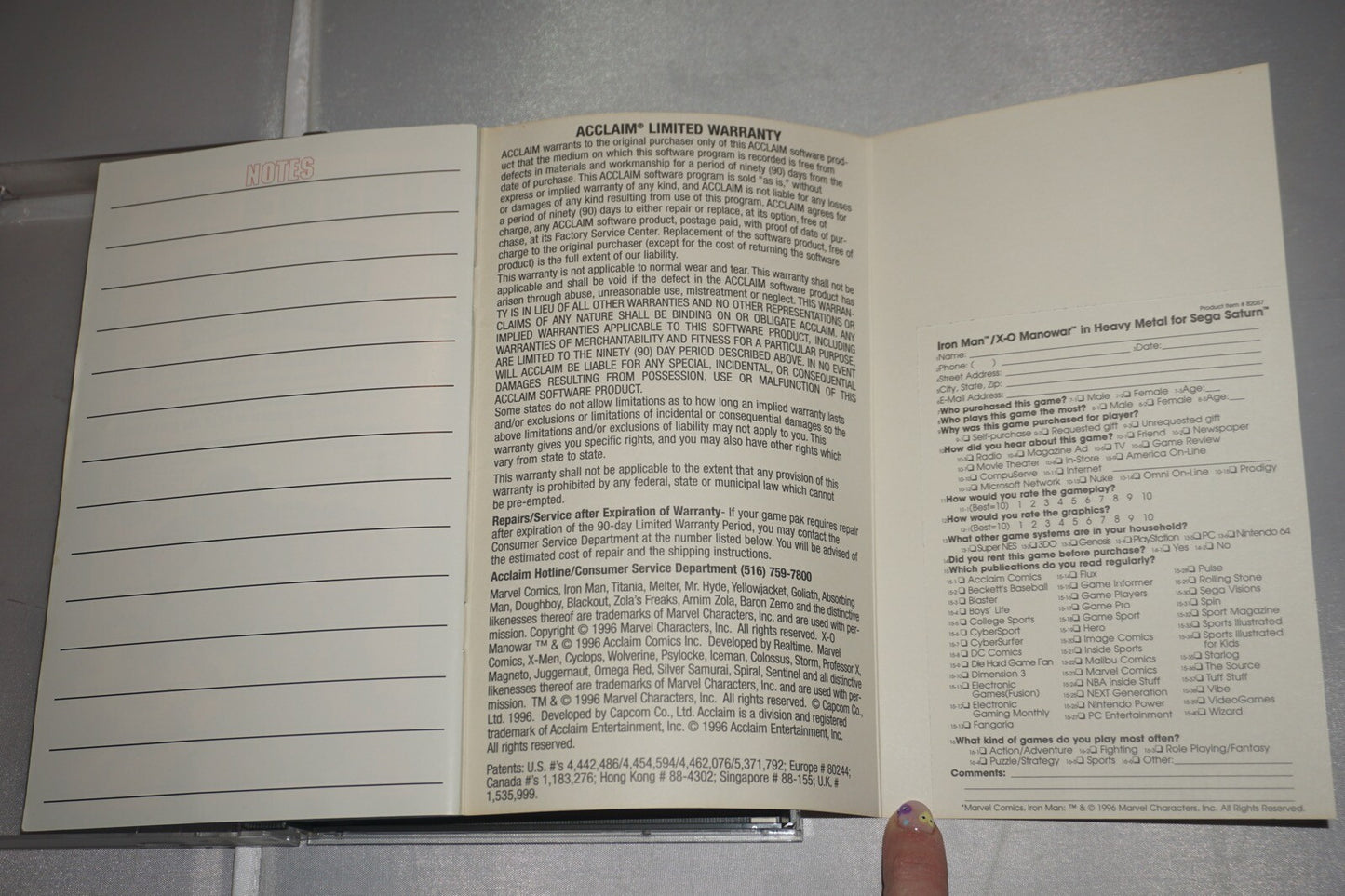 Iron Man Xo Manowar (Sega Saturn) Complete w/ Reg Card
