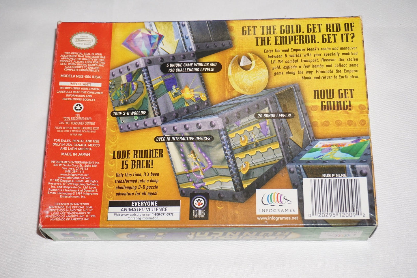 Lode Runner 3D (Nintendo 64 N64) Complete in Box CIB