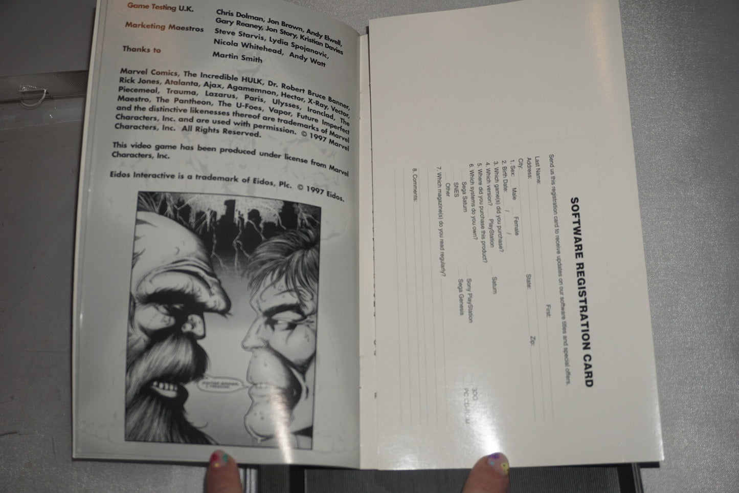 Incredible Hulk: The Pantheon Saga (Sega Saturn) Complete w/ Reg Card