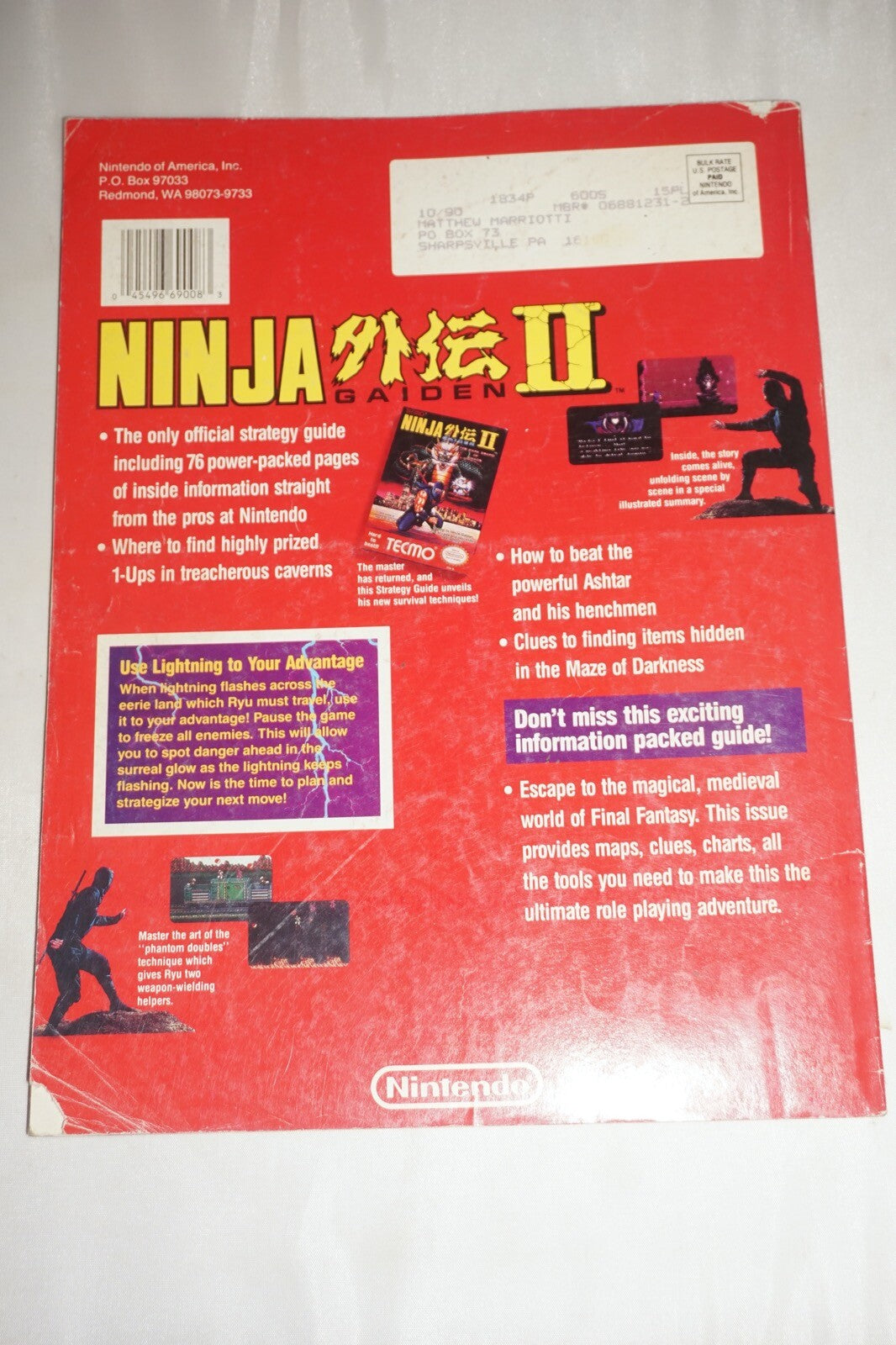 Sg2/Np15 Ninja Gaiden II 2 15 Nintendo Power Magazine #7 Poster