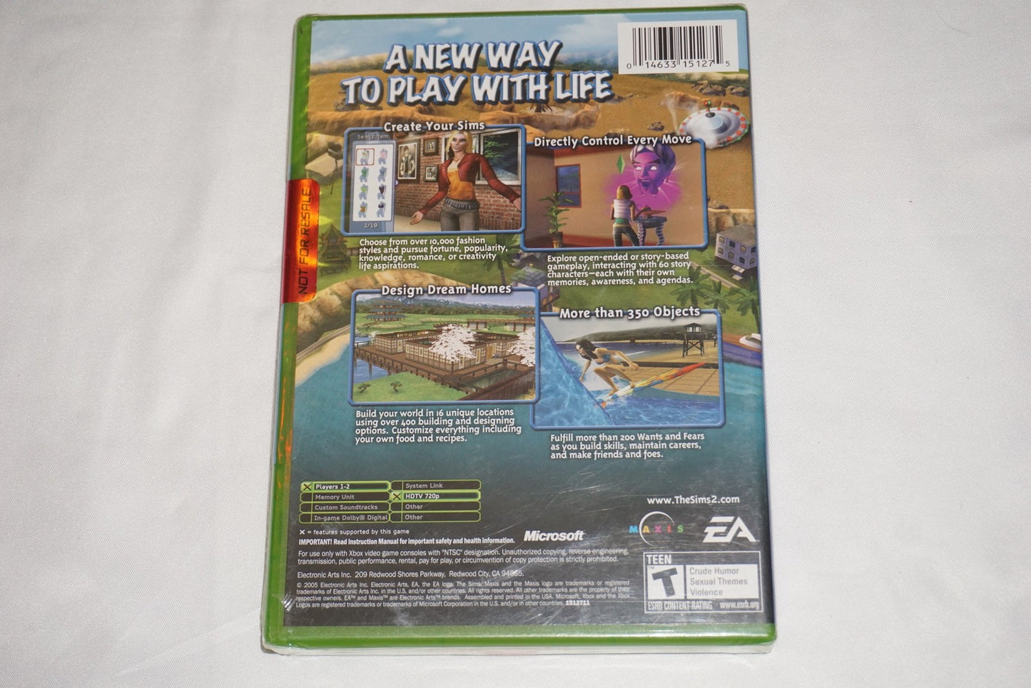 Sims 2 (Microsoft Xbox) NEW Sealed