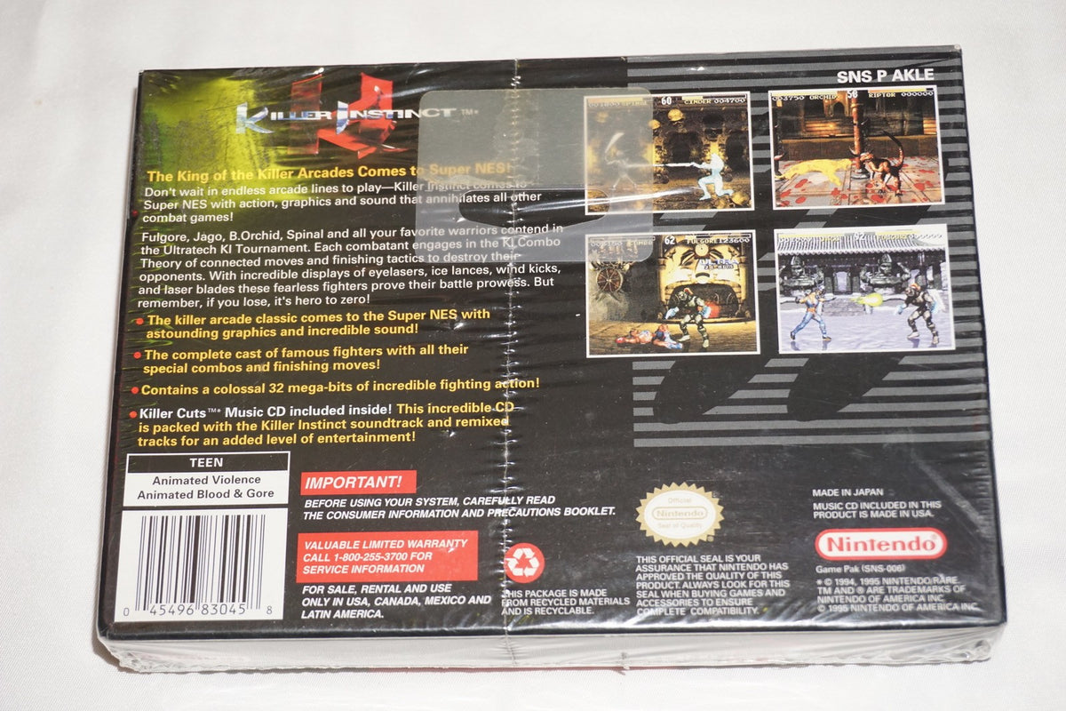 Killer Instinct (Super Nintendo SNES) NEW Sealed