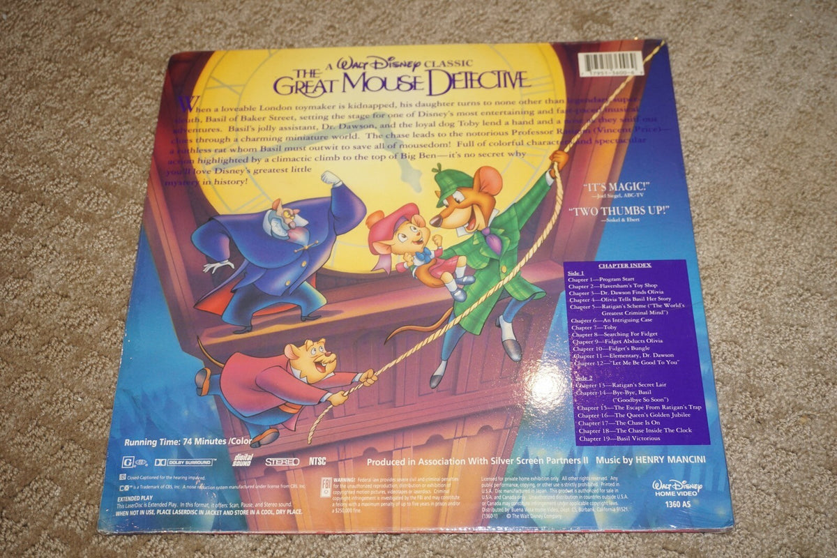 Great Mouse Detective LaserDisc NEW Sealed