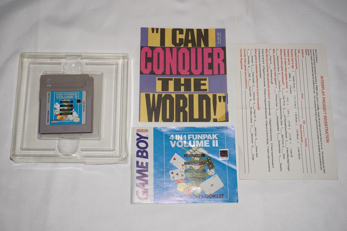 4 In 1 Fun Pak Vol II 2 (Nintendo Game Boy Gameboy) Complete in Box w/ Reg CIB