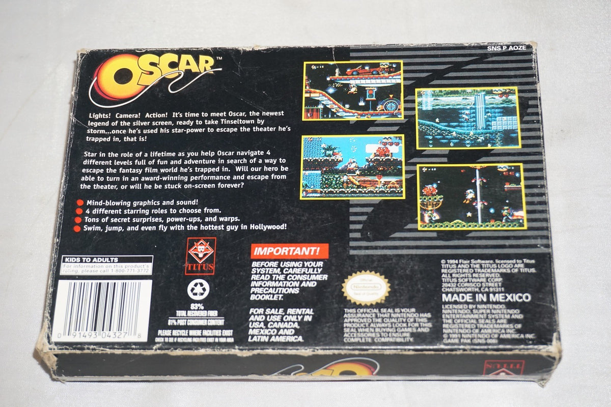 Oscar (Super Nintendo SNES) Complete in Box CIB
