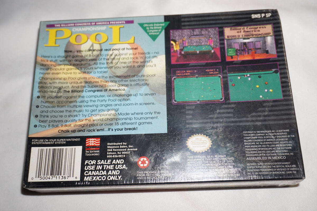 Championship Pool (Super Nintendo SNES) NEW Sealed