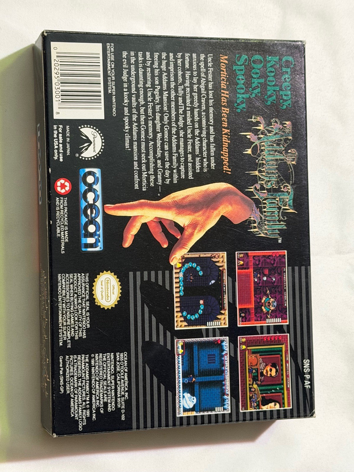 Addams Family (Super Nintendo SNES) Complete in Box CIB