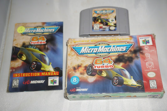 Micro Machines Turbo (Nintendo 64 N64) Complete in Box CIB BLOCKBUSTER