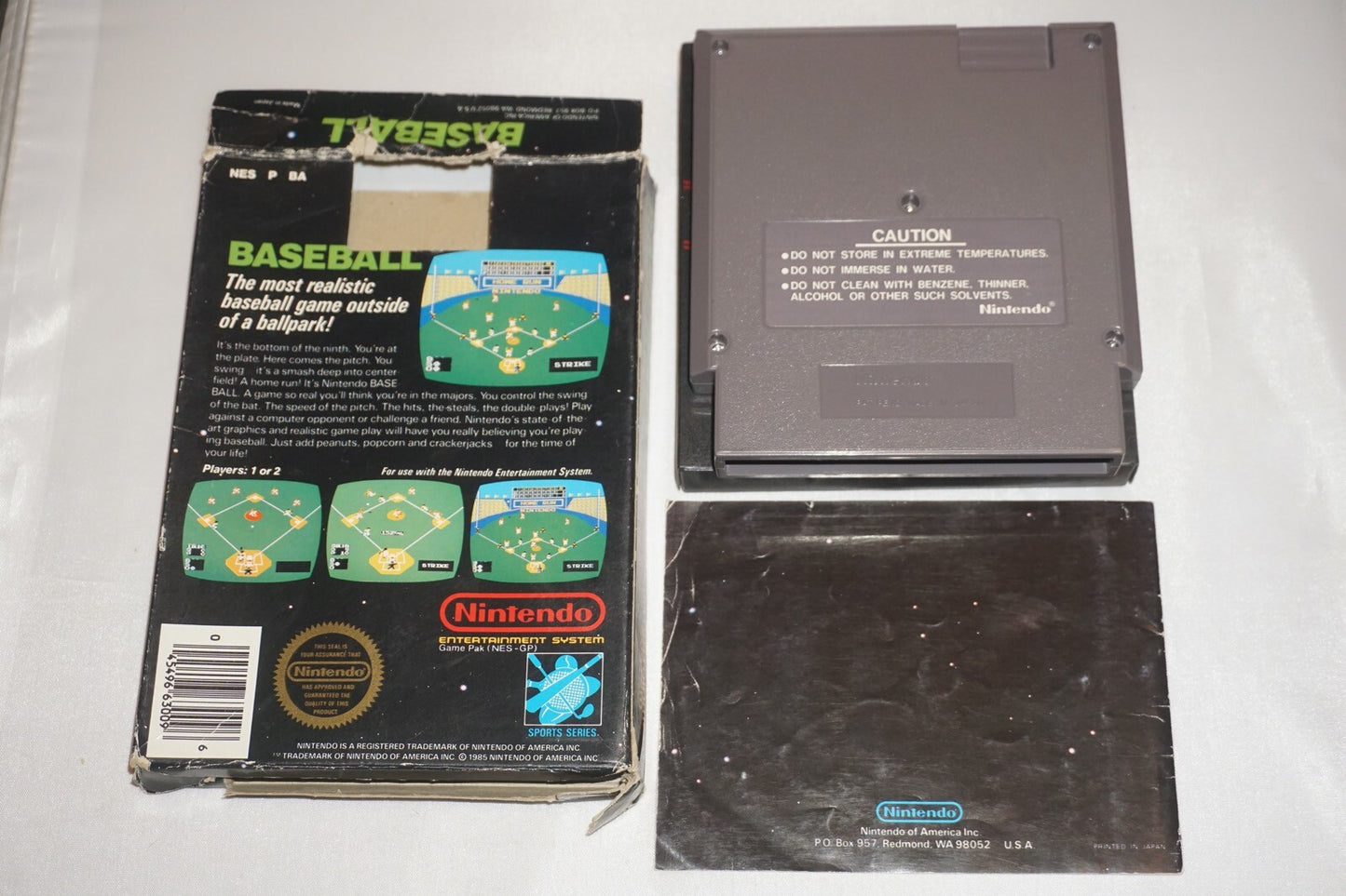 Baseball HANGTAB (Nintendo NES) Complete in Box CIB #3