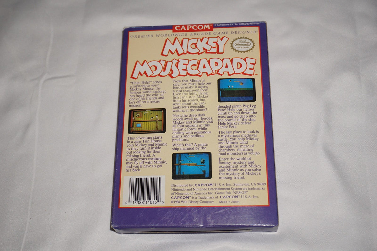 Mickey’s Mousecapade (Nintendo NES) Complete in Box w/ Reg CIB Misprint