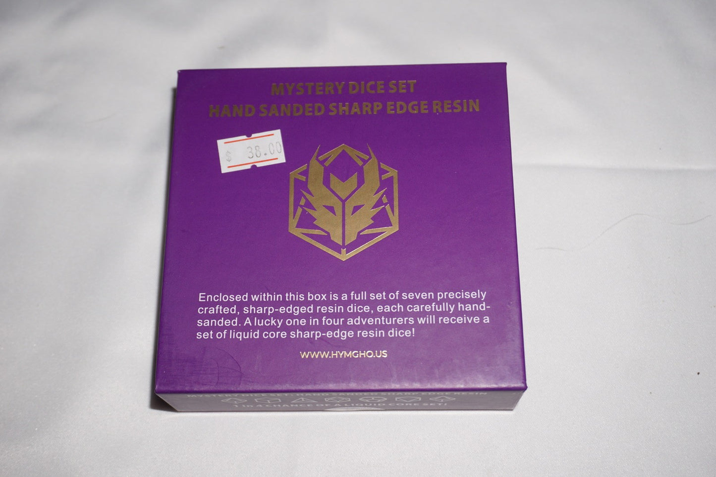 Hymgho Hand Sanded Sharp Edge Resin Mystery Dice Set NEW