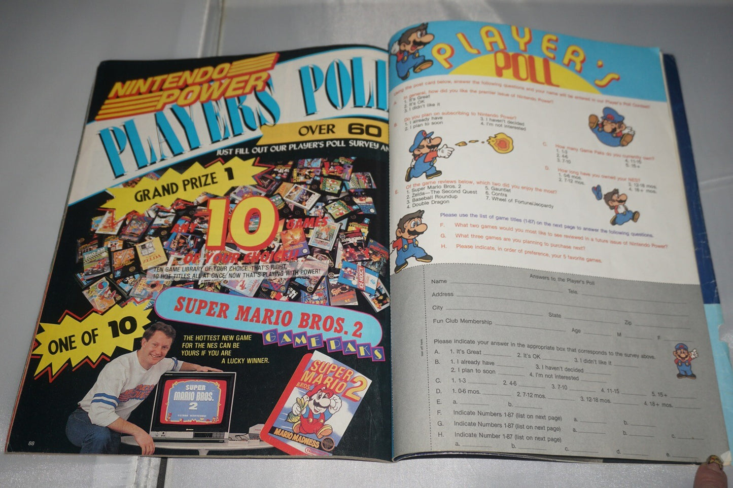 Nintendo Power Magazine July/August 1988 Player’s Poll Order Forms First Issue