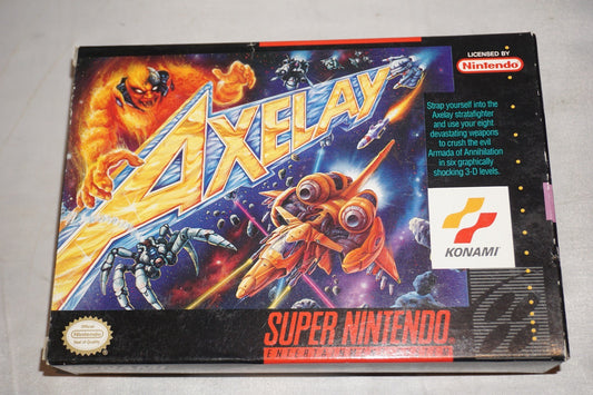 Axelay (Super Nintendo SNES) Complete in Box w/ Reg Card CIB