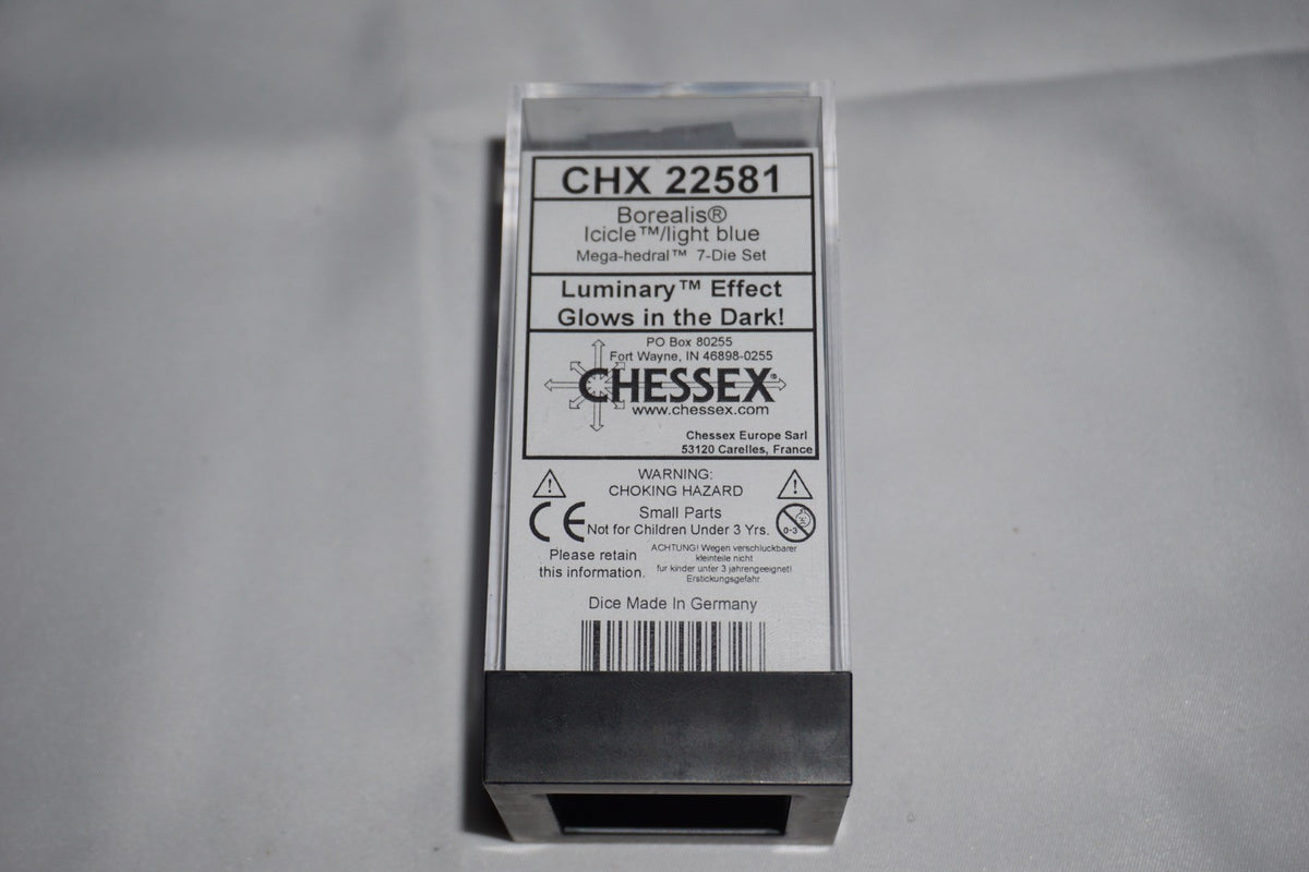 Chessex 22581 Borealis Icicle/Light Blue Luminary CHX Dice Set NEW Sealed