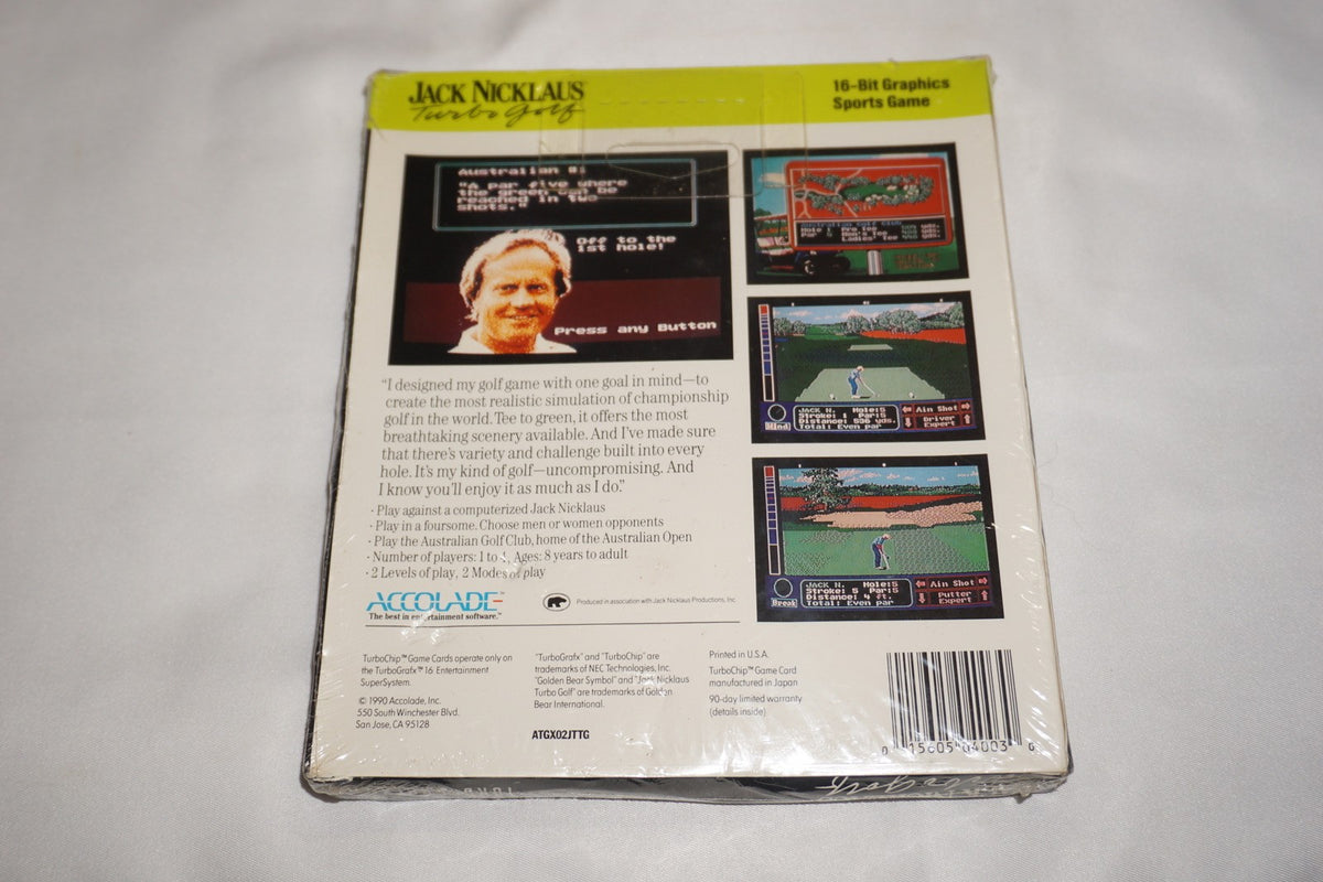 Jack Nicklaus' Turbo Golf (TurboGrafx 16 tg16 Turbo Grafx) NEW Sealed in Box
