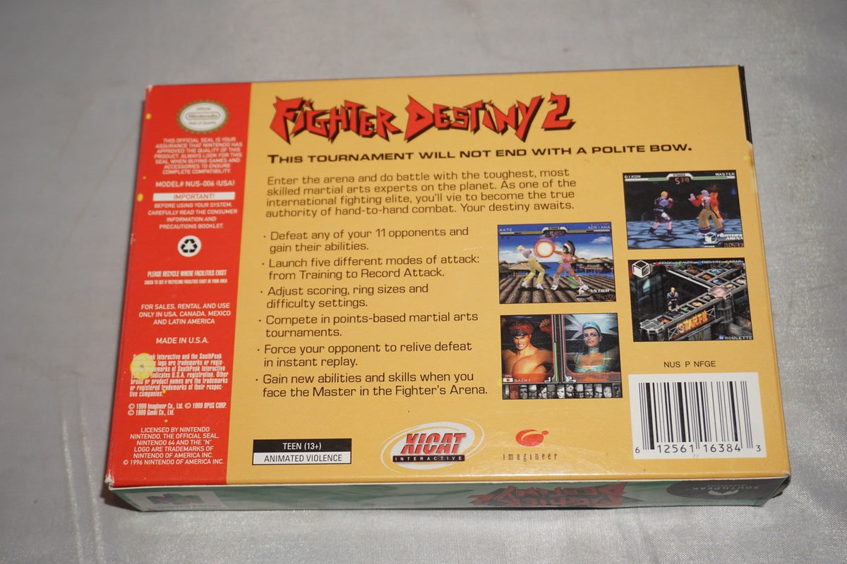 Fighter Destiny 2 (Nintendo 64 N64) Complete in Box CIB Near Mint
