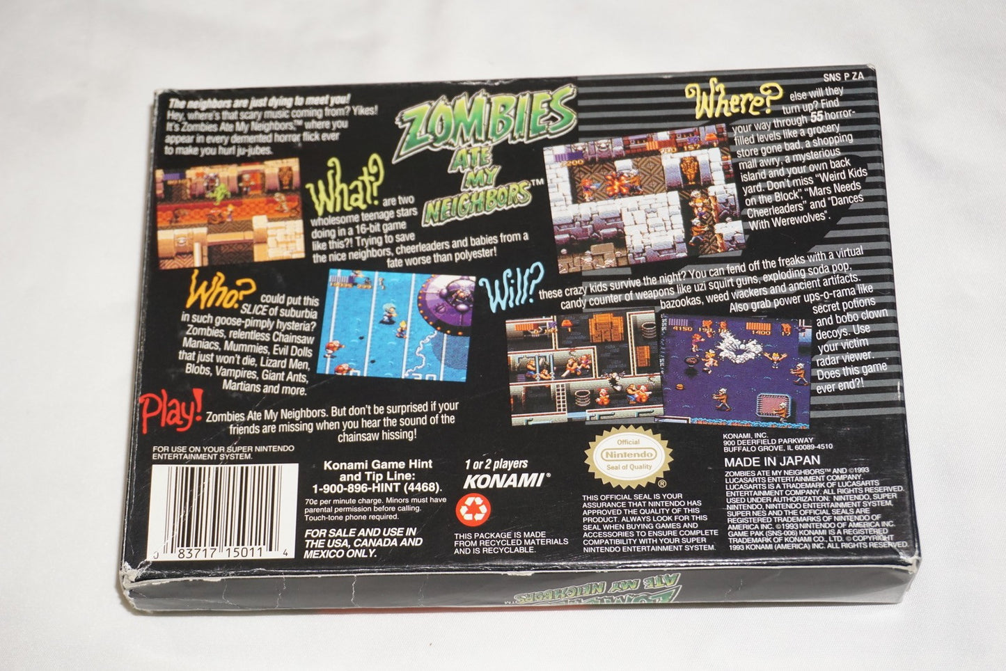 Zombies Ate My Neighbors (Super Nintendo SNES) Complete in Box CIB