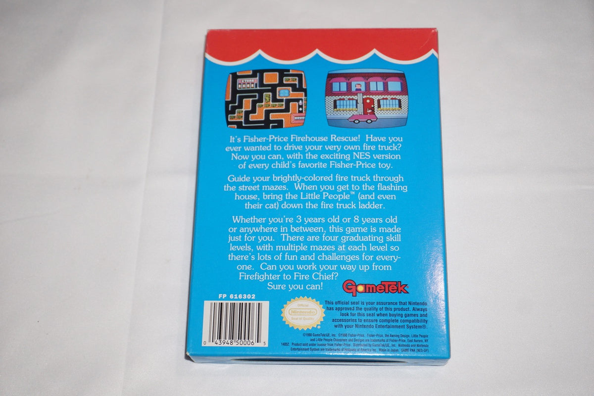 Fisher Price Firehouse Rescue  (Nintendo NES) Complete in Box CIB