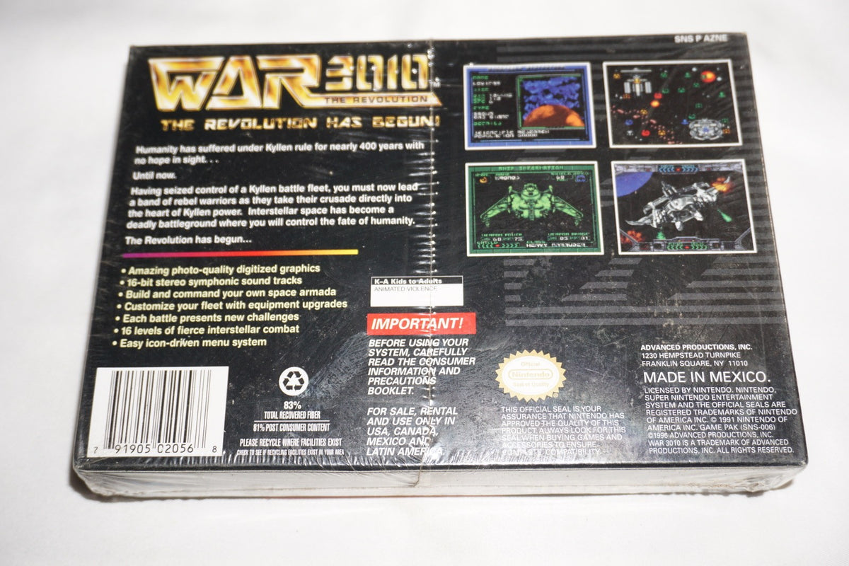 War 3010: The Revolution (Super Nintendo SNES) NEW Sealed