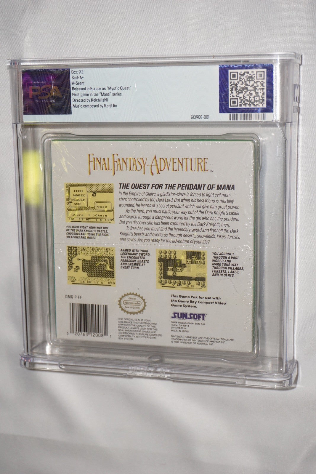 Final Fantasy Adventure (Nintendo Game Boy Gameboy) NEW Sealed 9.2 A+ PSA WATA