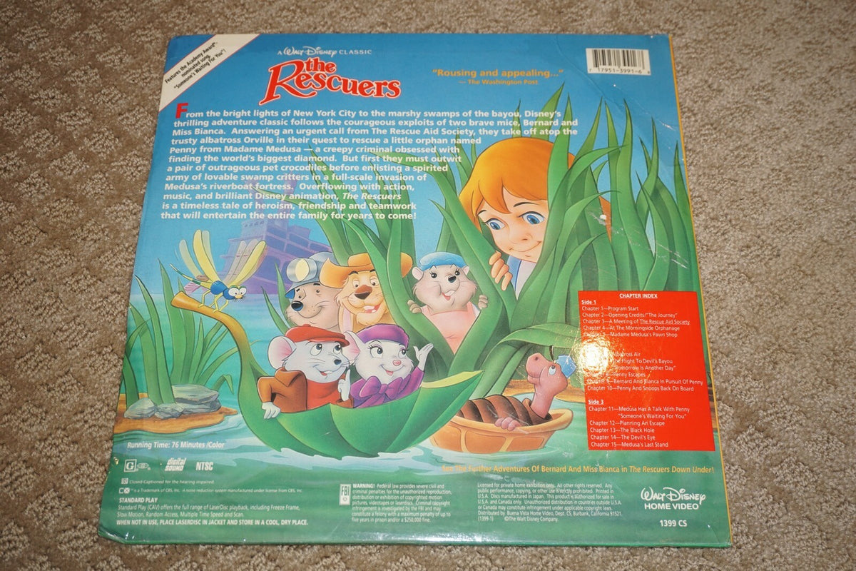The Rescuers A Walt Disney Classic Cav LaserDisc NEW Sealed