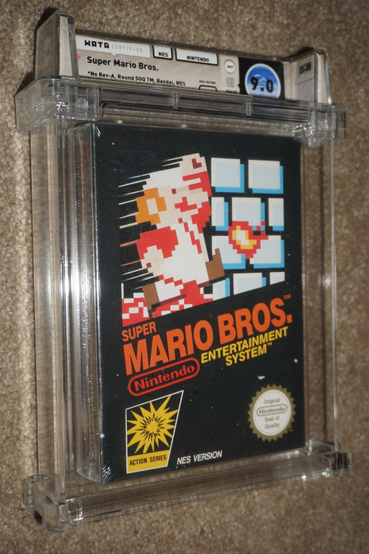 Super Mario Bros (Nintendo NES) WATA 9.0 A NEW Factory Sealed UK Sticker Round