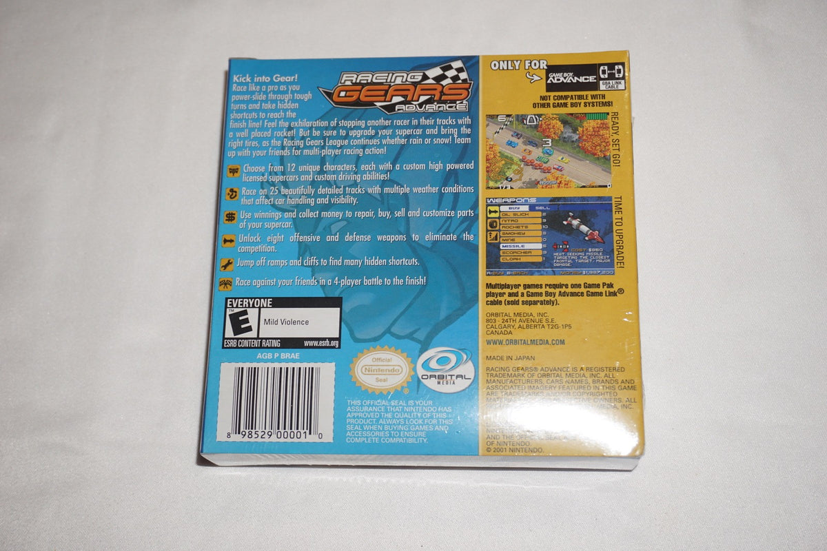 Racing Gears (Nintendo Game Boy Advance GBA) NEW Sealed