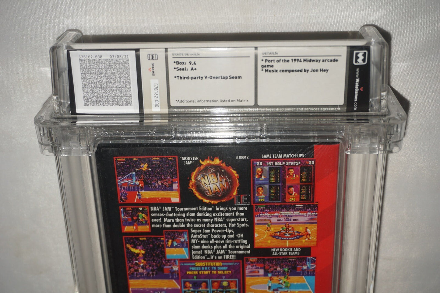 NBA Jam T.E TE Tournament Edition (Sega Genesis) NEW Sealed WATA 9.4 A+ No Post