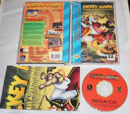 Mickey Mania (Sega CD) Complete w/ Poster