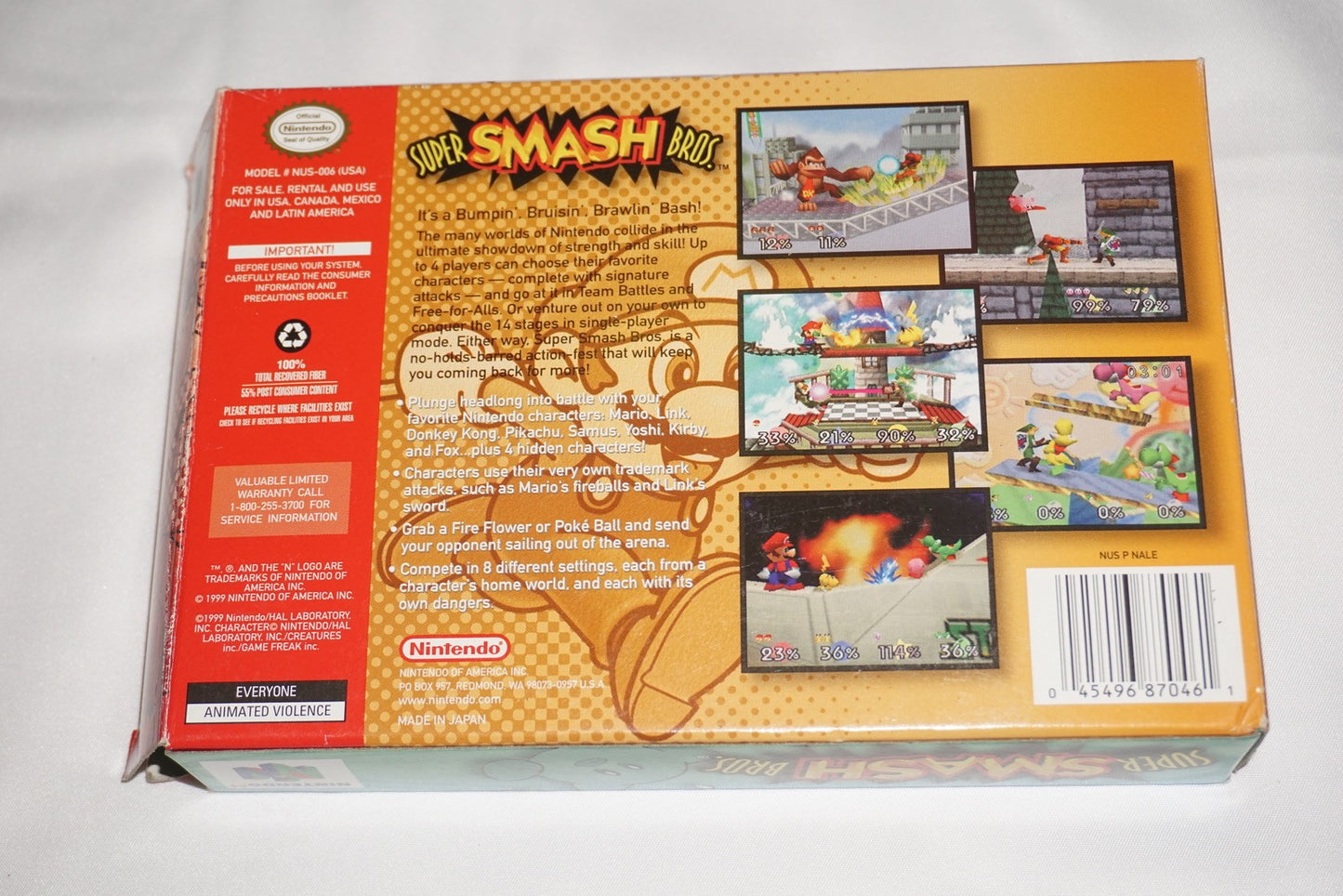 Super Smash Bros (Nintendo 64 N64) Complete in Box CIB Authentic