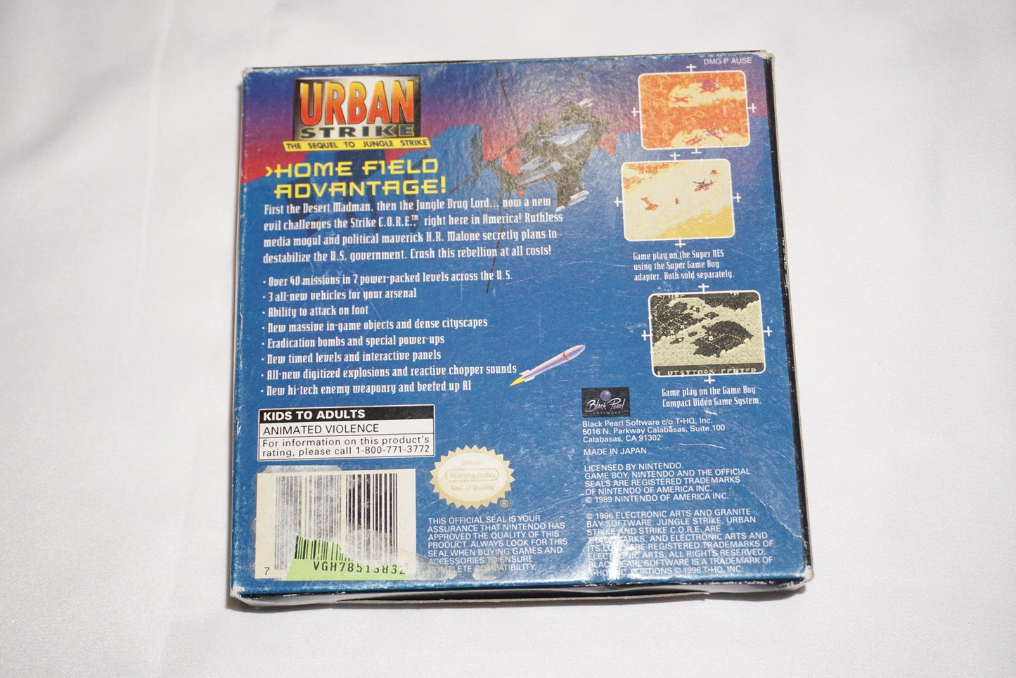Urban Strike (Nintendo Game Boy Gameboy) Complete in Box w/ Reg Poster CIB