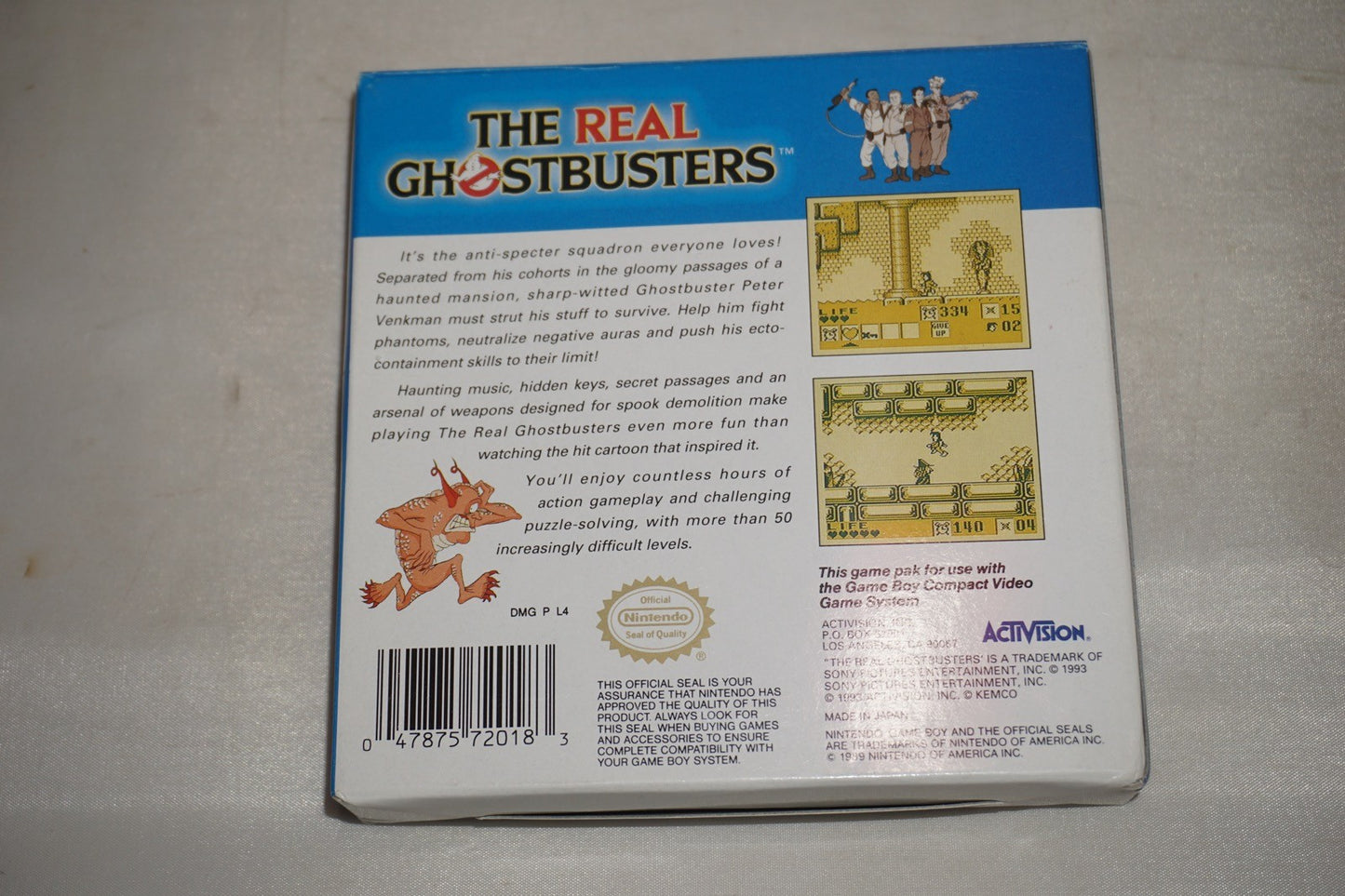 Real Ghostbusters (Nintendo Gameboy Game Boy GB) Complete CIB Authentic
