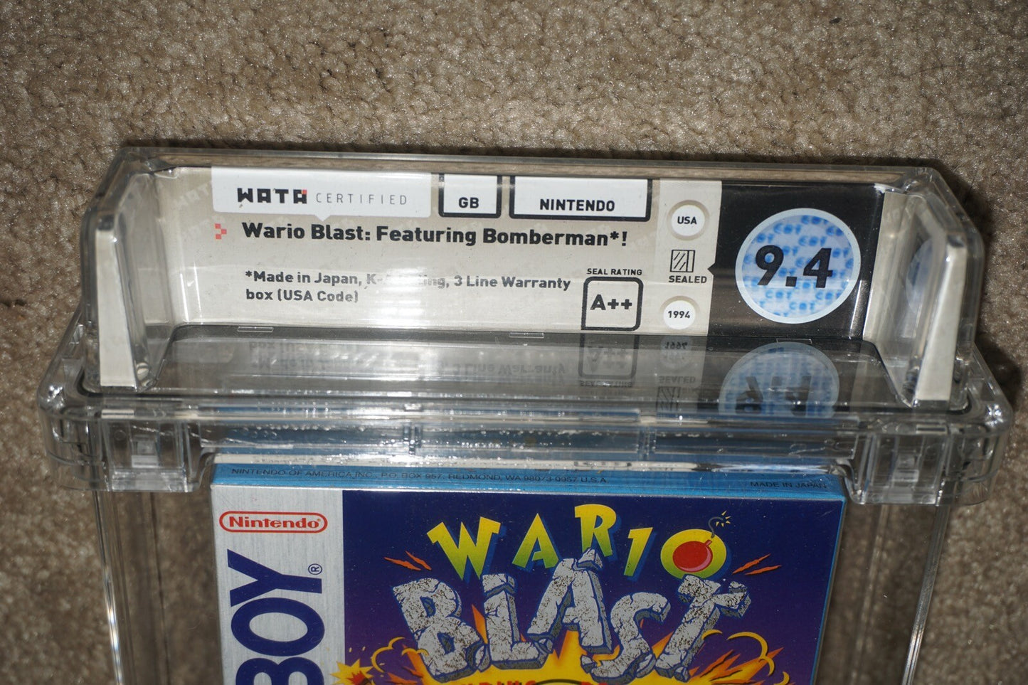 Wario Blast (Nintendo Game Boy) WATA 9.4 A++ NEW Factory Sealed