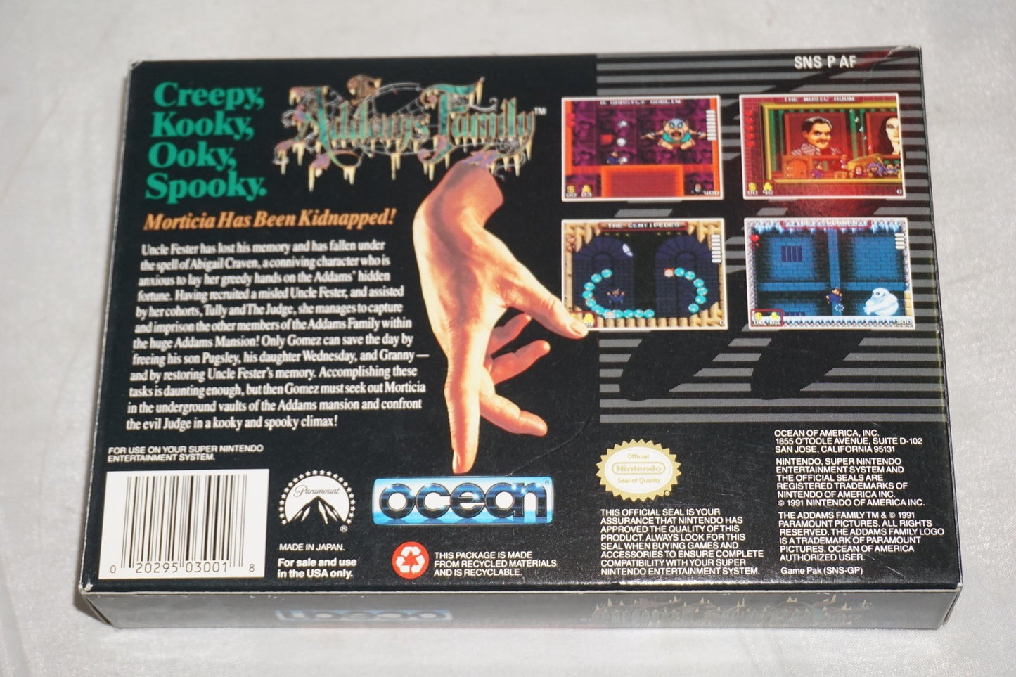 Addams Family (Super Nintendo SNES) Complete in Box CIB